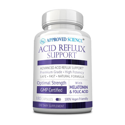 Approved Science® Acid Reflux Support - with Melatonin, Marshmallow Root, L-Taurine -180 Capsules - Vegan - dailyvitalstore
