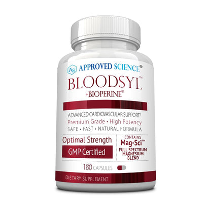 Approved Science Bloodsyl - Supports Blood Flow - Hawthorn Berry, Magnesium, BioPerine - Vegan - 180 Capsules - Pack of 1 - dailyvitalstore
