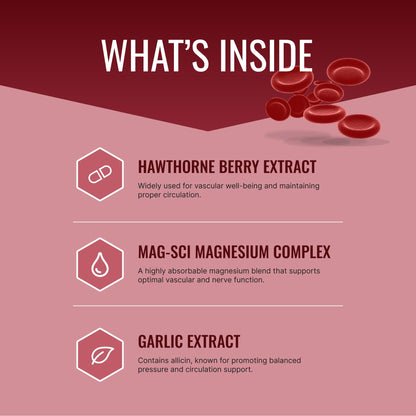Approved Science Bloodsyl - Supports Blood Flow - Hawthorn Berry, Magnesium, BioPerine - Vegan - 180 Capsules - Pack of 1 - dailyvitalstore