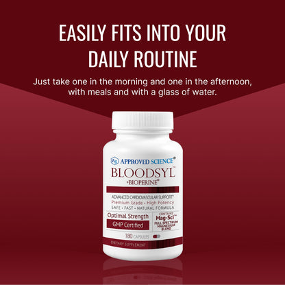Approved Science Bloodsyl - Supports Blood Flow - Hawthorn Berry, Magnesium, BioPerine - Vegan - 180 Capsules - Pack of 1 - dailyvitalstore