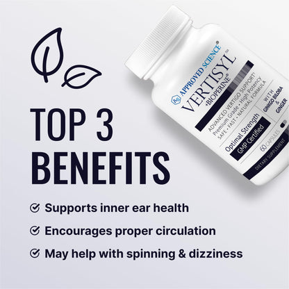 Approved Science VertiSyl - Ginkgo Biloba, Ginger, Vitamin D3, BioPerine - 60 Capsules - 1 Month Supply - dailyvitalstore