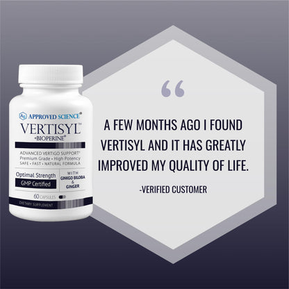 Approved Science VertiSyl - Ginkgo Biloba, Ginger, Vitamin D3, BioPerine - 60 Capsules - 1 Month Supply - dailyvitalstore