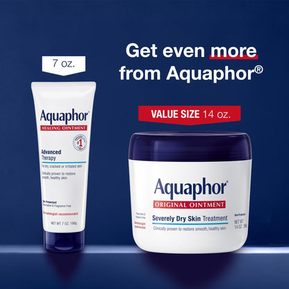 Aquaphor Healing Ointment, Advanced Therapy Skin Protectant, Multi-Purpose Healing Ointment and Body Moisturizer, For Dry, Cracked Skin, Minor Cuts and Burns, 14 Oz Jar - dailyvitalstore