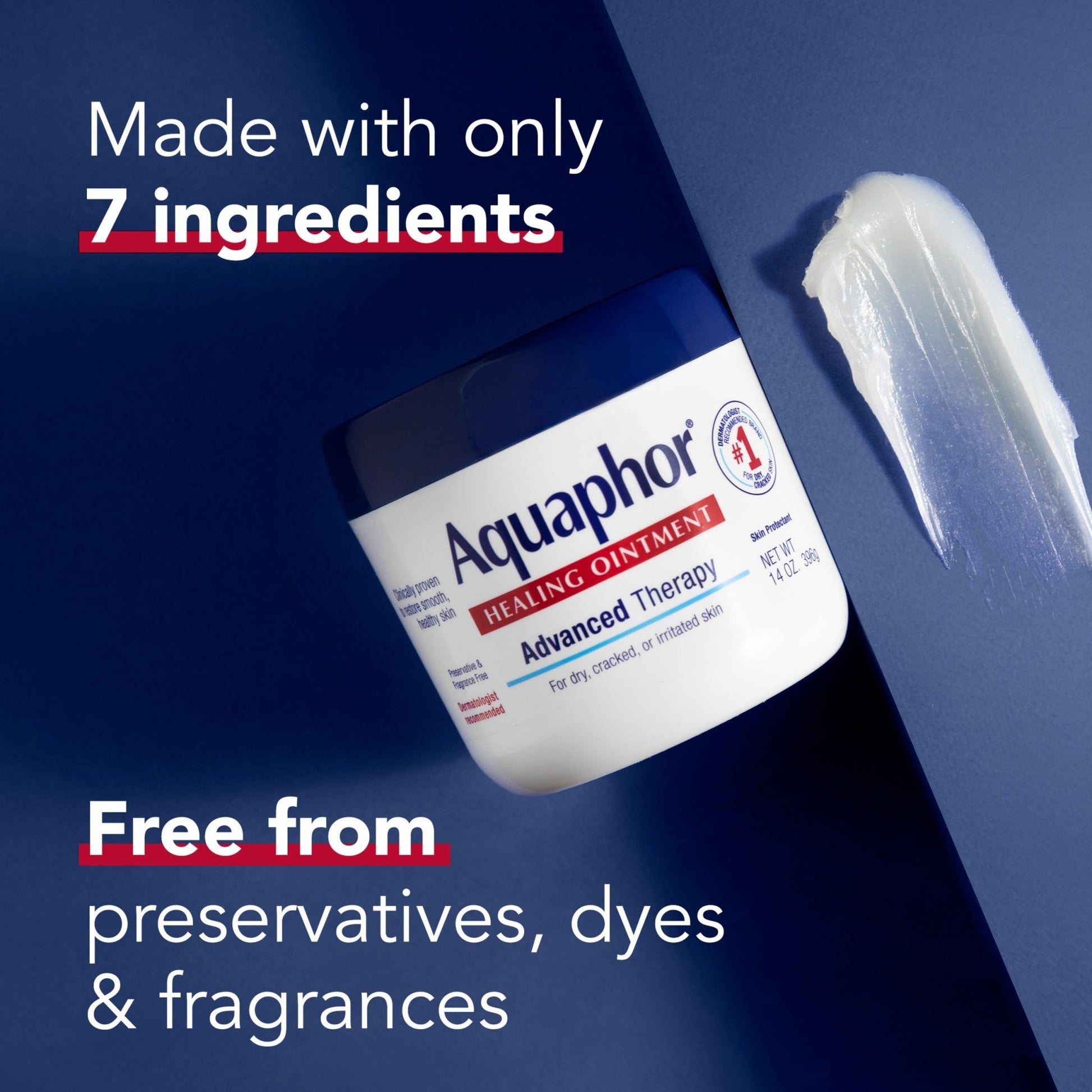 Aquaphor Healing Ointment, Advanced Therapy Skin Protectant, Multi-Purpose Healing Ointment and Body Moisturizer, For Dry, Cracked Skin, Minor Cuts and Burns, 14 Oz Jar - dailyvitalstore
