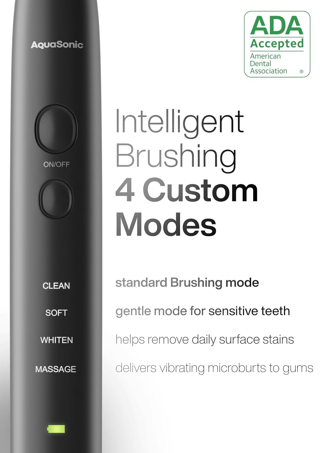 Aquasonic Black Series Ultra Whitening Toothbrush – ADA Accepted Electric Toothbrush- 8 Brush Heads & Travel Case – 40,000 VPM Electric Motor & Wireless - dailyvitalstore