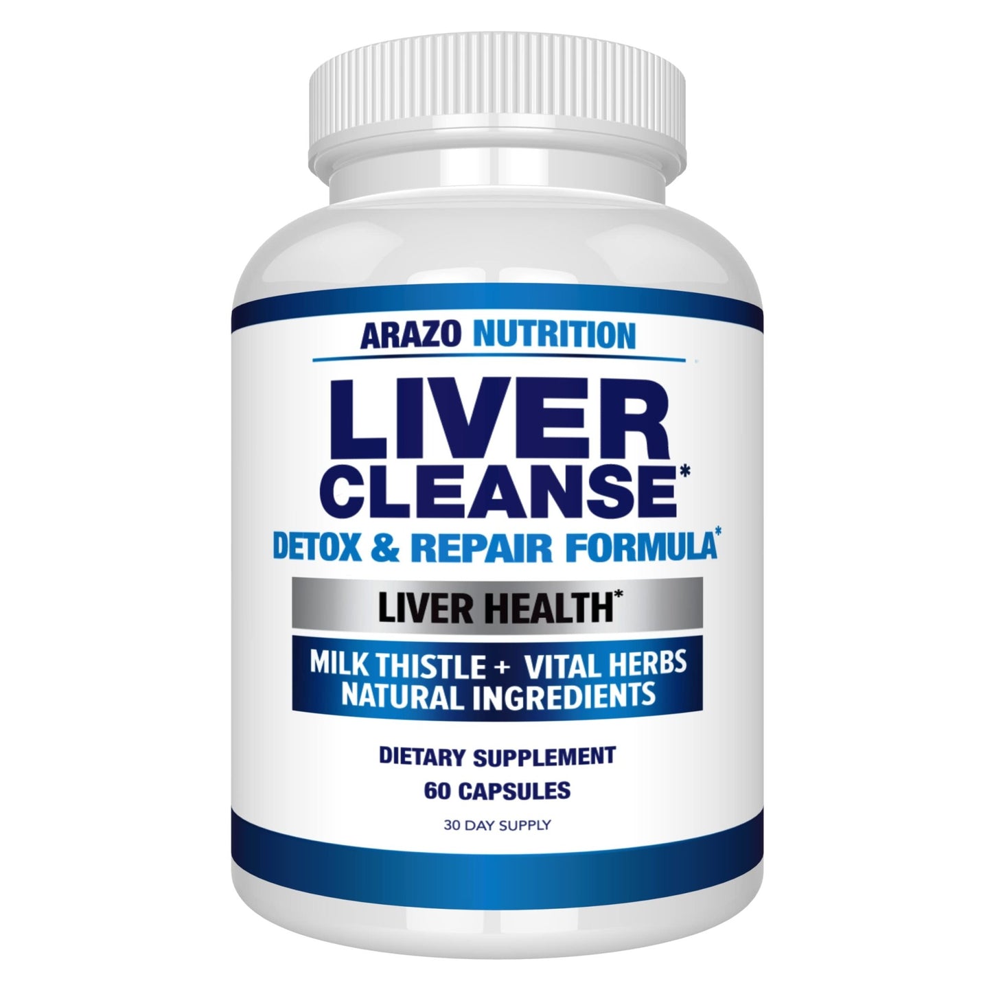 Arazo Nutrition Liver Cleanse Detox & Repair Formula – Milk Thistle Herbal Support Supplement: Silymarin, Beet - dailyvitalstore