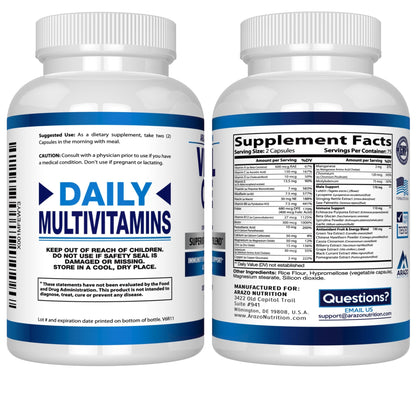 Arazo Nutrition Vital One Multivitamin for Men – Daily Wholefood Supplement - 150 Vegan - dailyvitalstore