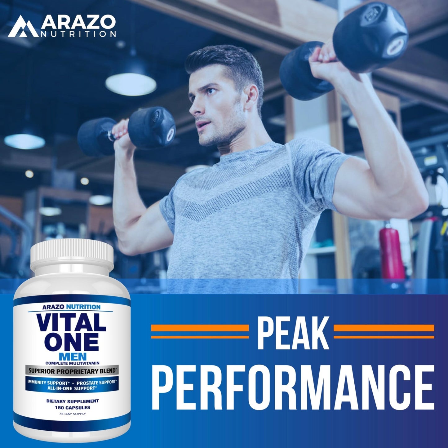 Arazo Nutrition Vital One Multivitamin for Men – Daily Wholefood Supplement - 150 Vegan - dailyvitalstore