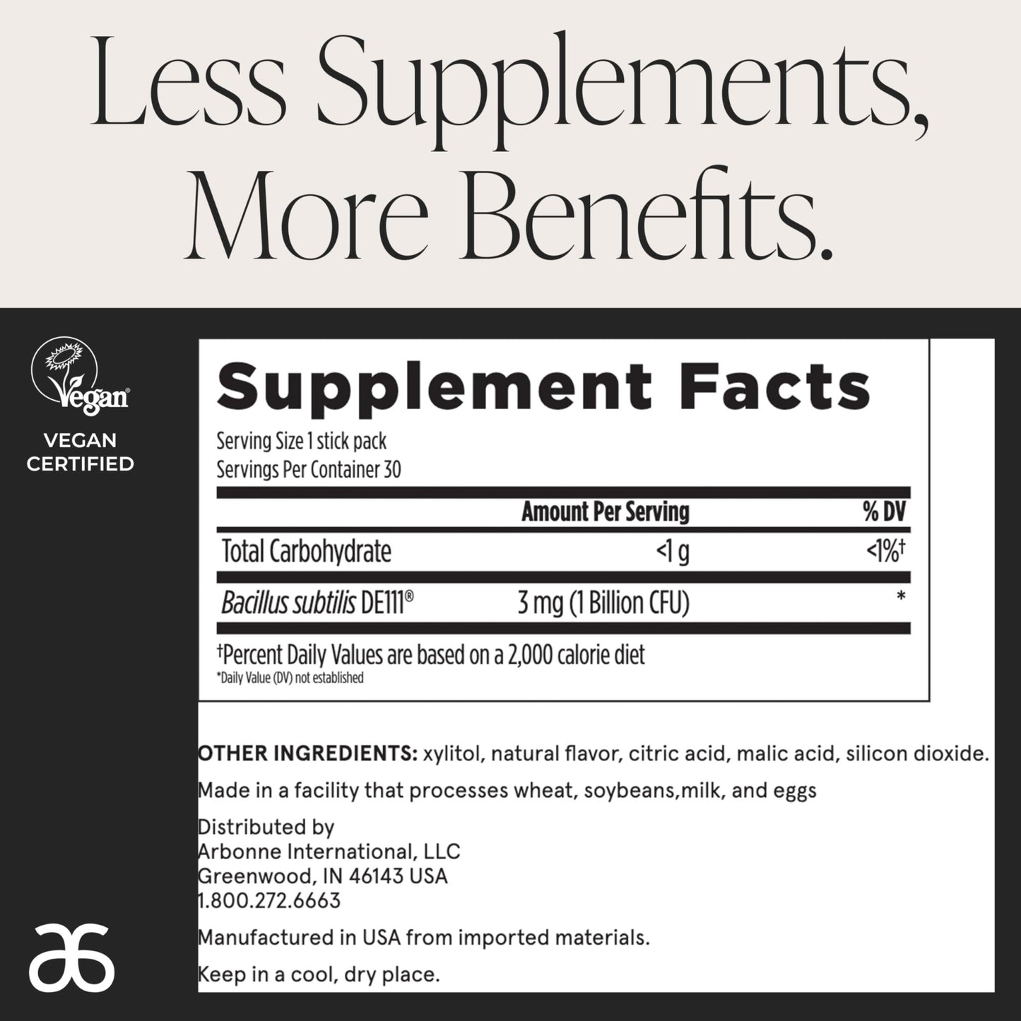Arbonne BioticSticks Fast Melt Probiotic for Gut Health – Probiotics for Women, Men, and Kids – Gut Health Supplement – Vegan, Gluten-Free - dailyvitalstore