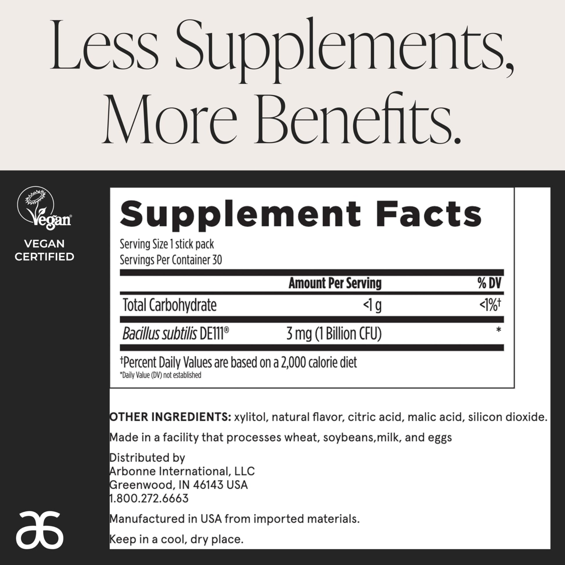 Arbonne BioticSticks Fast Melt Probiotic for Gut Health – Probiotics for Women, Men, and Kids – Gut Health Supplement – Vegan, Gluten-Free - dailyvitalstore