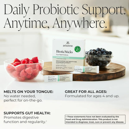 Arbonne BioticSticks Fast Melt Probiotic for Gut Health – Probiotics for Women, Men, and Kids – Gut Health Supplement – Vegan, Gluten-Free - dailyvitalstore
