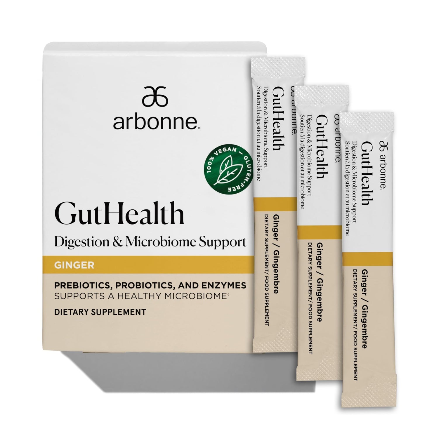 Arbonne Gut Health Digestion Support - Microbiome Prebiotic and Probiotic Drink Mix, Probiotic Powder and Prebiotic Powder - dailyvitalstore