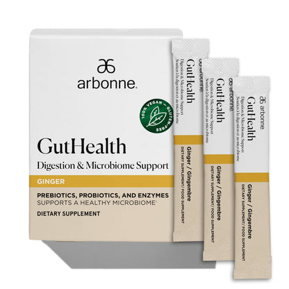 Arbonne Gut Health Digestion Support - Microbiome Prebiotic and Probiotic Drink Mix, Probiotic Powder and Prebiotic Powder - dailyvitalstore