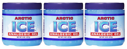 ARCTIC ICE Set of 3 Pain Relief Analgesic Gels! 8oz Each! Temporarily Relieves Muscle Aches, Backaches, Strains, Sprains, Arthritis, Bruises, Sports Injuries! Made in USA! (3) - dailyvitalstore