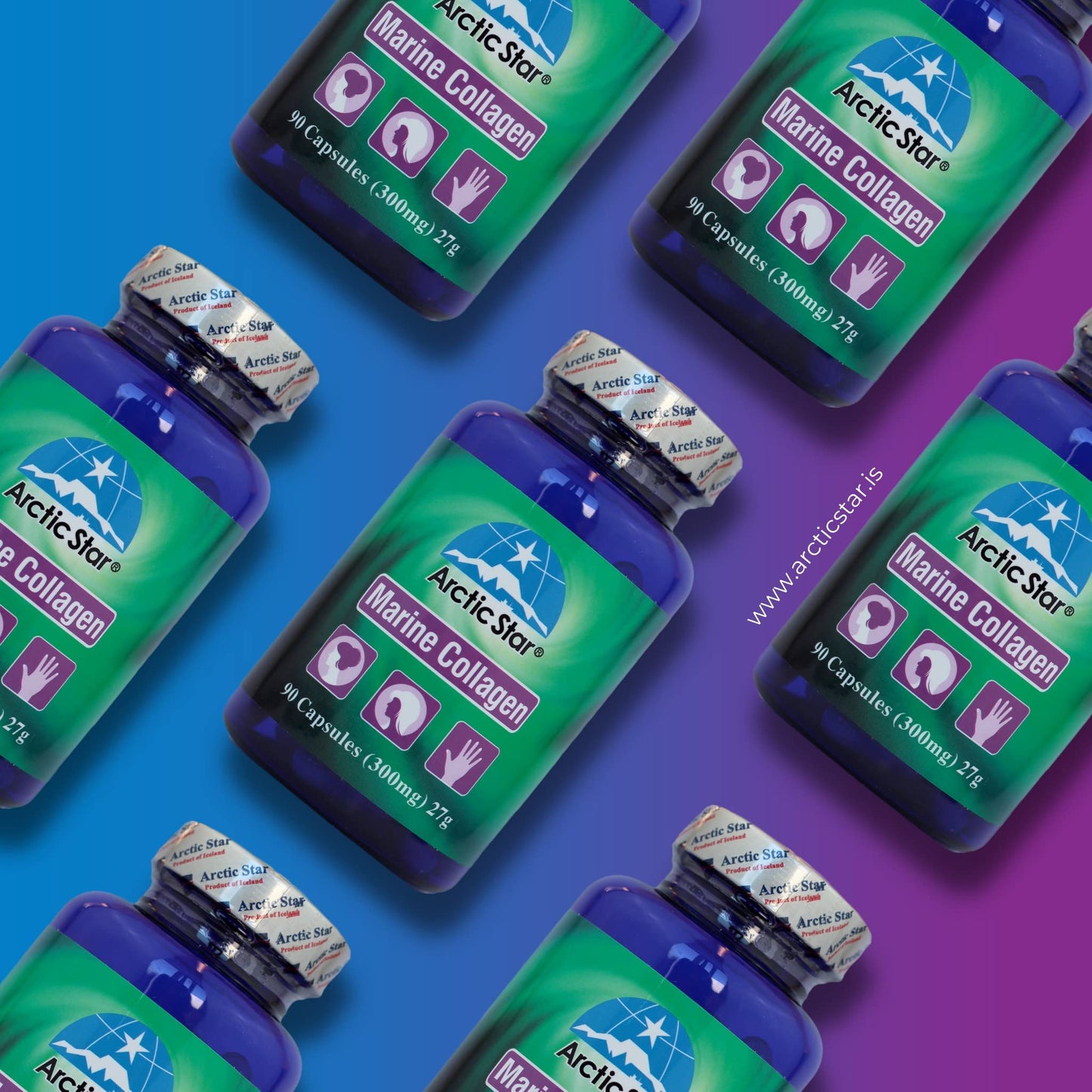 Arctic Star Marine Collagen-Vital Proteins Marine Collagen Peptides Supplement Pills for Healthy Skin Hair Nail - Hydrolyzed Collagen from Iceland - Joint Pain & Immune System Booster 90 Capsules - dailyvitalstore