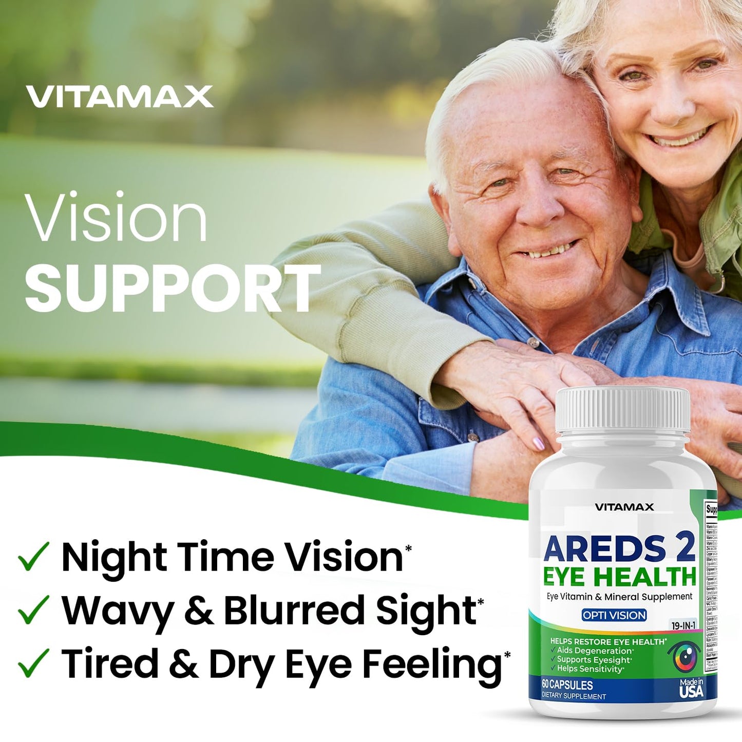 AREDS 2 Eye Vitamins - Lutein, Zeaxanthin, Bilberry, Astaxanthin Mineral Vision Supplement - Supports Eye Strain, Dry Eyes, Pressure, and Vision Health - Made in USA - 120ct - dailyvitalstore