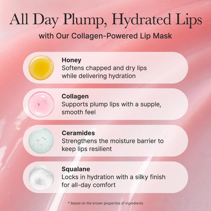 Arencia Honey Glazed Collagen Lip Mask, Overnight Lip Treatment with Collagen and Honey, 0.52 oz - dailyvitalstore