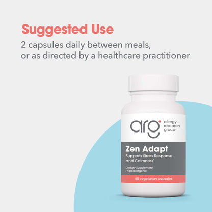 ARG Zen Adapt - 200 mg L-Theanine, 125 mg Ashwagandha & 550 mg GABA - Supports Stress Response and Calmness - Vegetarian Capsules - Hypoallergenic Formula - 30 Servings - 60 Capsules - dailyvitalstore