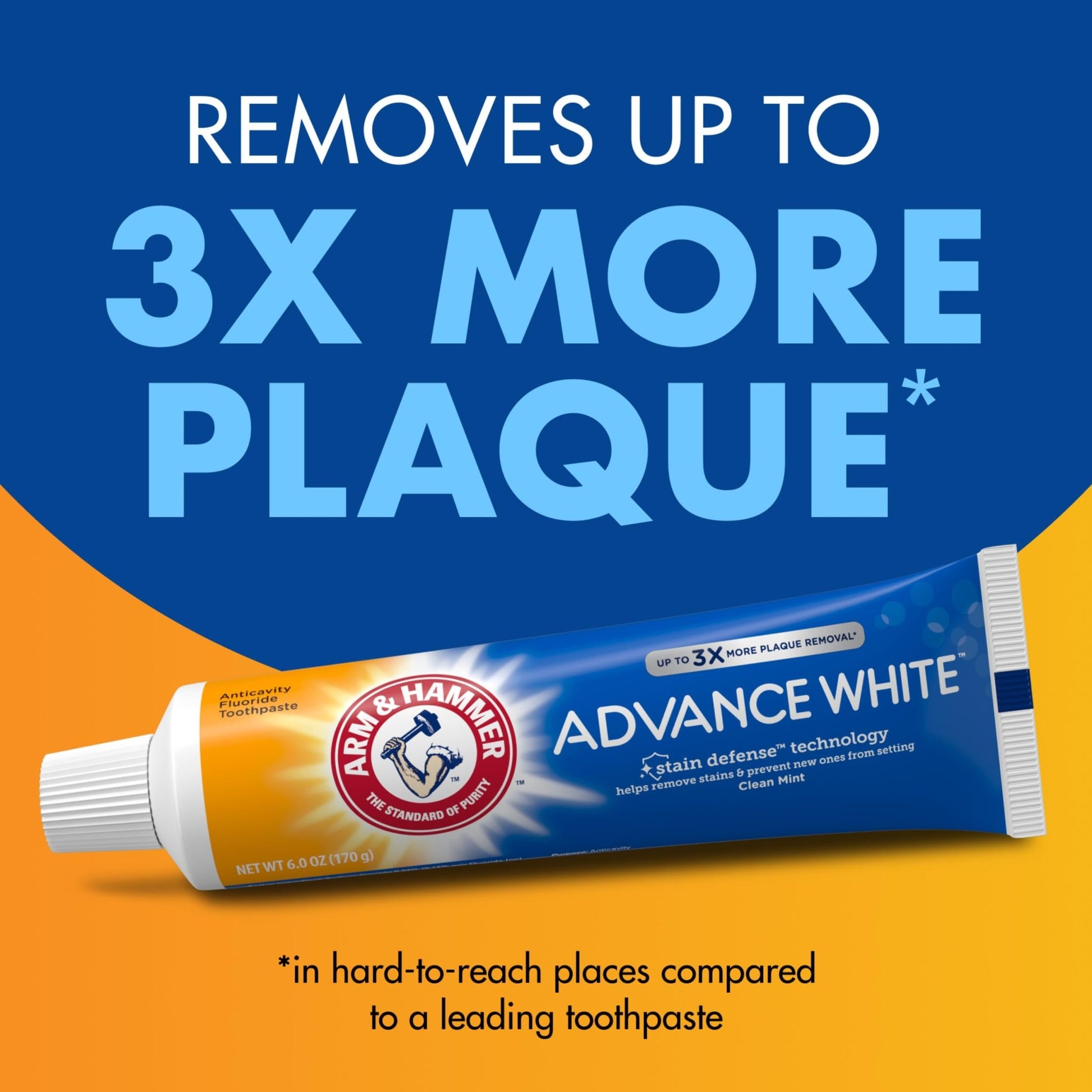 ARM & HAMMER Advance White Toothpaste, Teeth Whitening Baking Soda Toothpaste with Stain Defense Technology and Fluoride, - dailyvitalstore