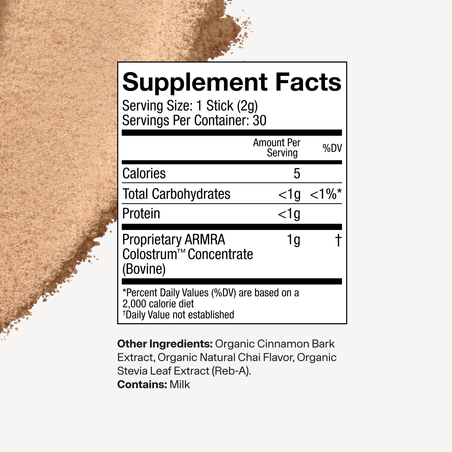 ARMRA Colostrum Powder | Arctic Chai | Gut Health & Bloating | Skin & Hair | Immunity | Keto, Gluten & Fat-Free | 30 Servings - dailyvitalstore