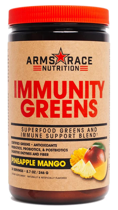 Arms Race Nutrition Immunity Greens Superfood Greens and Immune Support Blend - 9.2 oz. (30 Servings) (Pineapple Mango) - dailyvitalstore