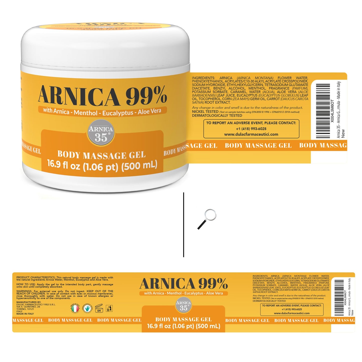Arnica 35 Arnica Body Massage Gel – Water-Based Cosmetic Massage Gel with Arnica Montana, Fast-Absorbing Lightweight Texture, Non-Greasy Feel, Dermatologically Tested, 16.9 fl oz - dailyvitalstore