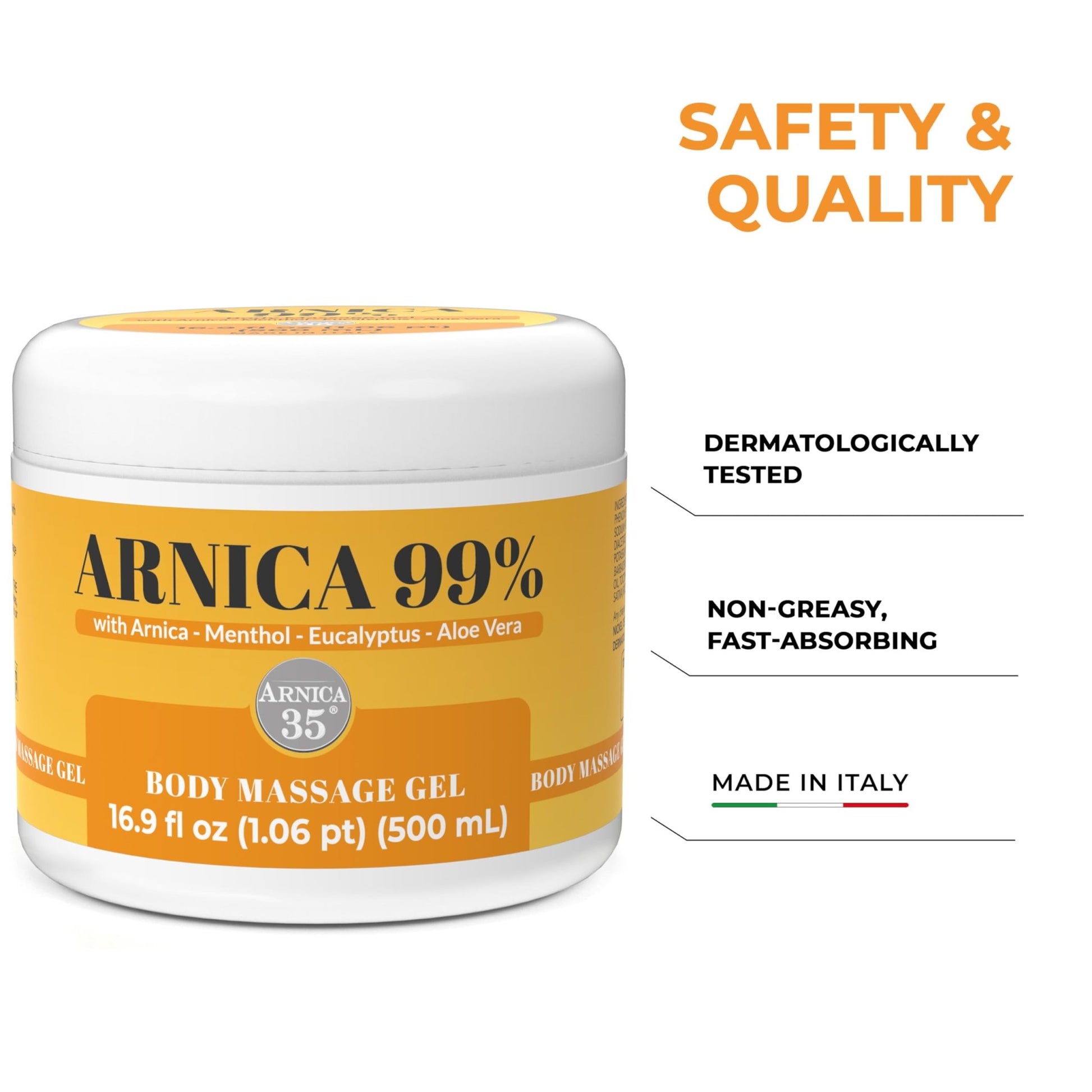 Arnica 35 Arnica Body Massage Gel – Water-Based Cosmetic Massage Gel with Arnica Montana, Fast-Absorbing Lightweight Texture, Non-Greasy Feel, Dermatologically Tested, 16.9 fl oz - dailyvitalstore
