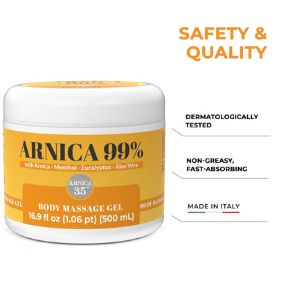 Arnica 35 Arnica Body Massage Gel – Water-Based Cosmetic Massage Gel with Arnica Montana, Fast-Absorbing Lightweight Texture, Non-Greasy Feel, Dermatologically Tested, 16.9 fl oz - dailyvitalstore