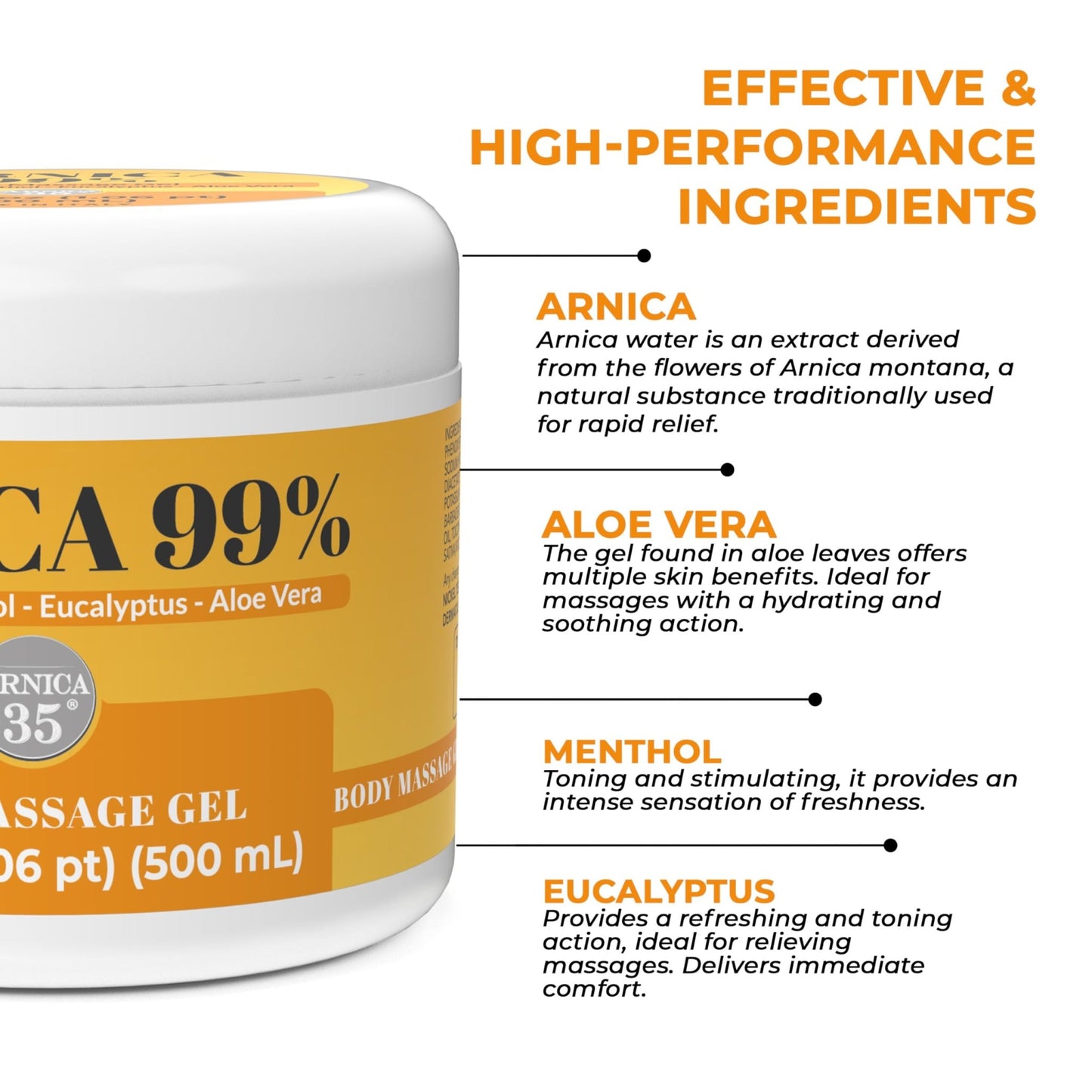 Arnica 35 Arnica Body Massage Gel – Water-Based Cosmetic Massage Gel with Arnica Montana, Fast-Absorbing Lightweight Texture, Non-Greasy Feel, Dermatologically Tested, 16.9 fl oz - dailyvitalstore
