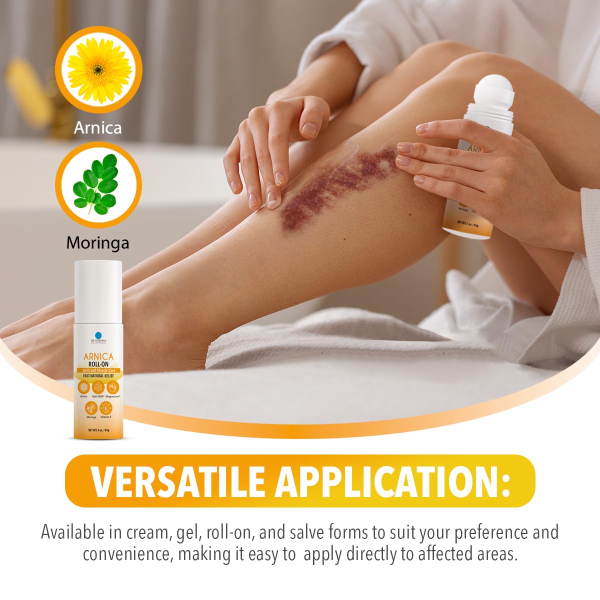 Arnica & DMSO Gel Recovery Bundle – 99.9% Pure Pharmaceutical Grade DMSO & Arnica Roll-On | Lavender Cream & Fast-Absorbing Gel | Hydrating & Non-Greasy | Made in USA - dailyvitalstore