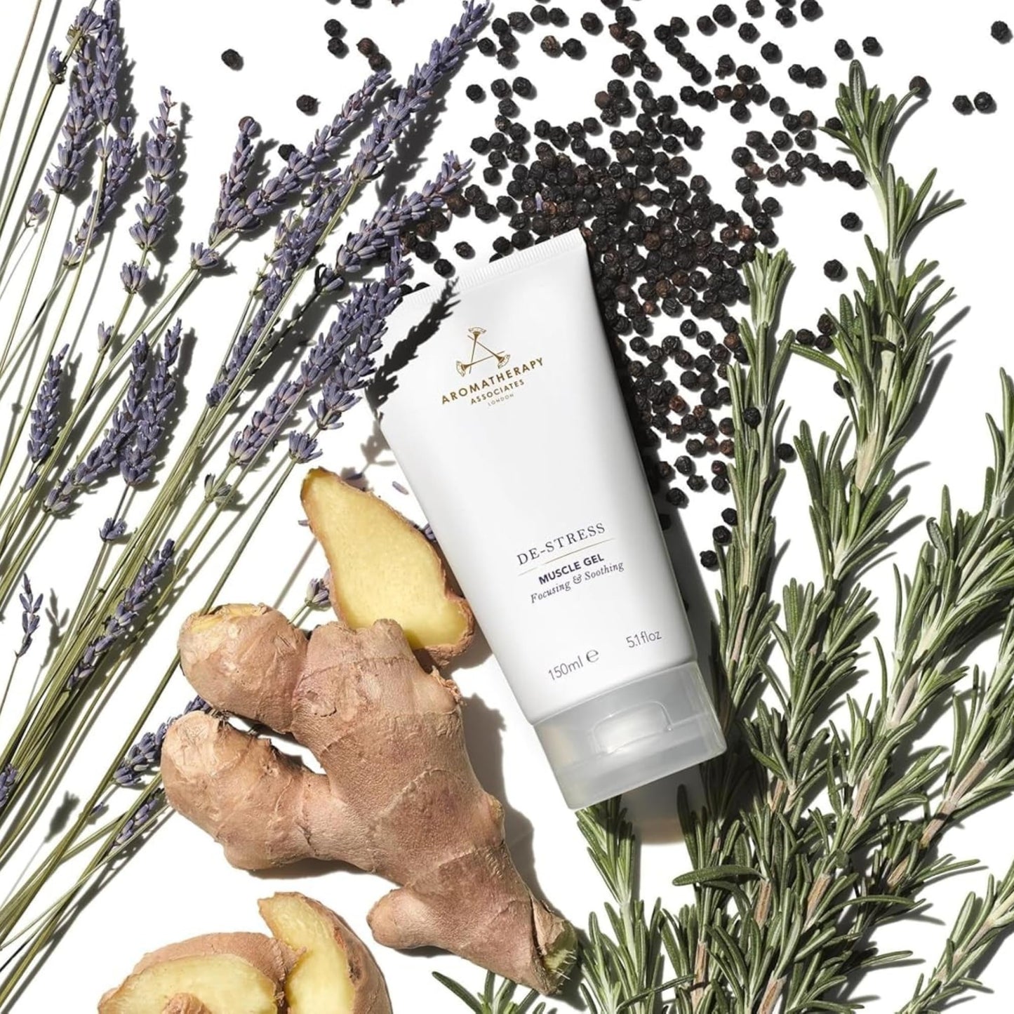 Aromatherapy Associates De-Stress Muscle Gel, Cooling & Warming Massage Gel with Ginger, Black Pepper & Rosemary Essential Oils for Daily Tension & Post-Activity Comfort, 5.07 oz - dailyvitalstore