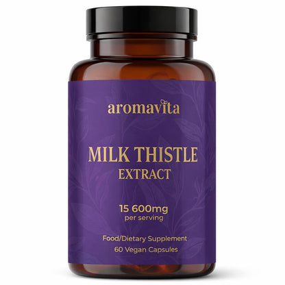 AROMAVITA Milk Thistle Extract – Standardized to 420mg Silymarin (80%) – Vegan Liver Support Supplement – Non-GMO – Quality Tested for Purity - dailyvitalstore