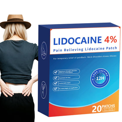 AROSLU 4% Lidocaine Maximum Strength Pain Relief Patches | Muscle & Joint Relief for Neck, Back, Knee, Shoulders | 12 Hour Long Lasting | 20 Count - dailyvitalstore