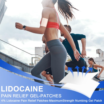 AROSLU Lidocaine Pain Relief Patches Maximum Strength Numbing Gel Patch for Back Knee Neck Shulder Joint Ache Muscle Soreness ICY Compress Topical 20-PCS - dailyvitalstore