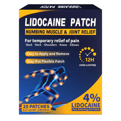 AROSLU Lidocaine Pain Relief Patches Maximum Strength Numbing Gel Patch for Back Knee Neck Shulder Joint Ache Muscle Soreness ICY Compress Topical 20-PCS - dailyvitalstore