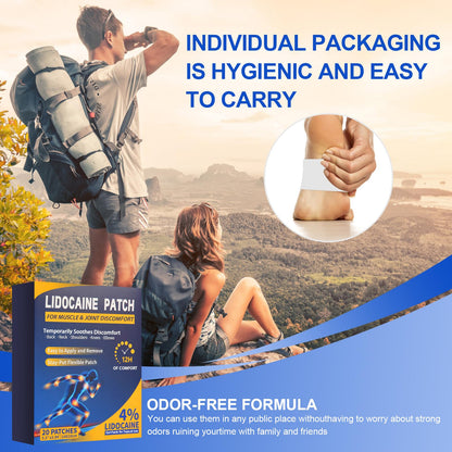 AROSLU Lidocaine Pain Relief Patches Maximum Strength Numbing Gel Patch for Back Knee Neck Shulder Joint Ache Muscle Soreness ICY Compress Topical 20-PCS - dailyvitalstore