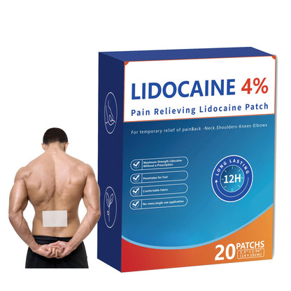 AROSLU Pain Relief Patches Lidocaine 4% ICY Patch Relieving Patch-12 Hour Acting Pain Patches-Muscle and Joint Pain Relief |Targets Neck,Back,Shoulders Pain relief-20patches - dailyvitalstore