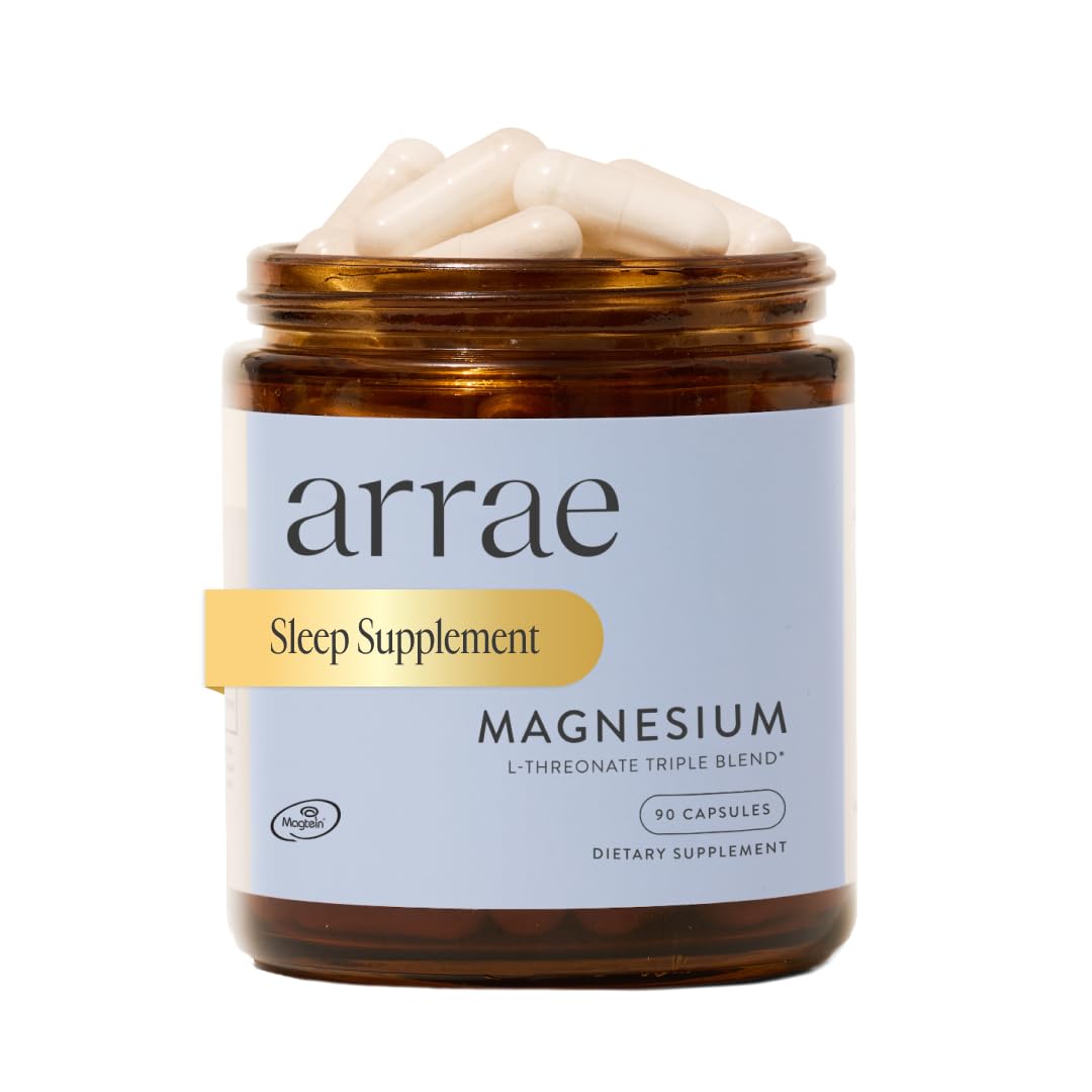 Arrae Magnesium Supplement, Magnesium Glycinate, Citrate & L-threonate, 250 mg, Support Mood, Sleep, Nerves, and Muscles,90 Capsules - dailyvitalstore