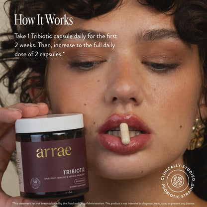 Arrae Tribiotic, Probiotics for Women, Support for Vaginal pH Balance, Gut, Immune, and Feminine Health, Prebiotics, - dailyvitalstore