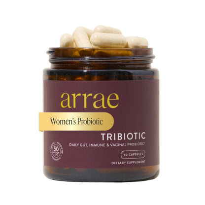 Arrae Tribiotic, Probiotics for Women, Support for Vaginal pH Balance, Gut, Immune, and Feminine Health, Prebiotics, Probiotics, Postbiotics, 60 Count - dailyvitalstore
