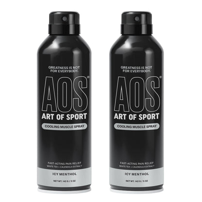 Art of Sport Muscle Relief Spray for Men – Cooling Menthol Pain Relief for Sore Muscles & Joints – Back, Neck, Knee, Shoulder, Hip – Fast-Acting Body Spray – Made for Athletes – 5 fl oz (2-Pack) - dailyvitalstore