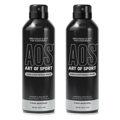 Art of Sport Muscle Relief Spray for Men– Pain Relief for Sore Muscles & Joints– Menthol Cooling & Heating Spray for Back, Neck, Knee, Shoulder, Hip– Cool & Heat– Made for Athletes– 5 fl oz. Pack of 2 - dailyvitalstore