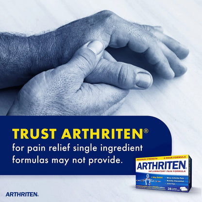 Arthriten Inflammatory Pain Formula Caplets with 3 Active Ingredients: Aspirin, Acetaminophen & Caffeine, White, 28 Count (Pack of 1) - dailyvitalstore