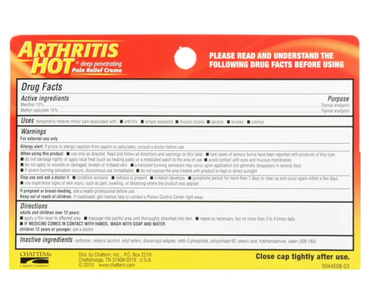 Arthritis Hot Pain Relief Creme 3 oz (Pack of 2) - dailyvitalstore