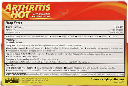 Arthritis Hot Pain Relief Creme 3 oz (Pack of 3) - dailyvitalstore