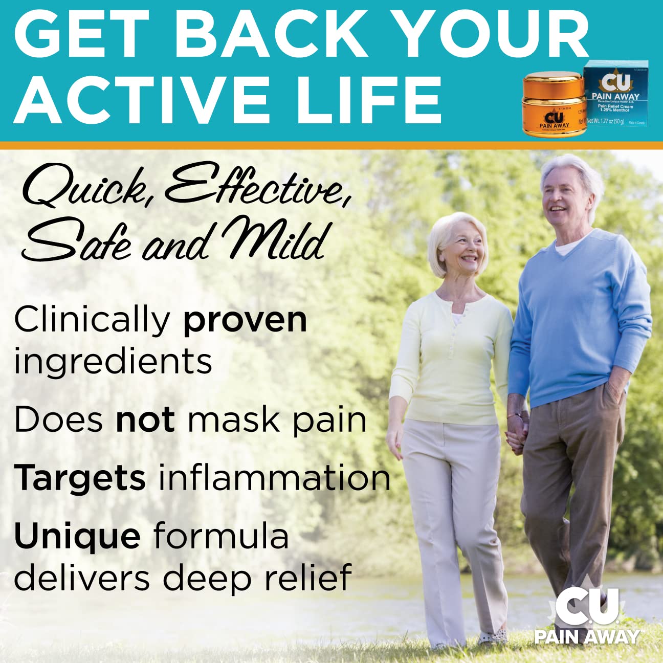 Arthritis Pain Relief Cream - C.U. Pain Away. Reduce Inflammation, Improve Mobility, Rapid Relief. Effective Muscle and Joint Pain Relief. All-Natural Ingredients. - dailyvitalstore