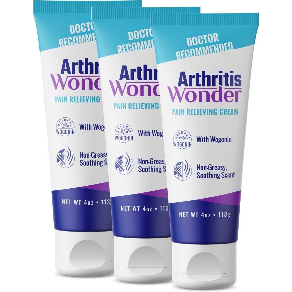 Arthritis Wonder Pain Relief Cream, 4 oz – Arthritis Pain Relief Cream for Hand, Knee, Foot and Wrist Joints – Fast-Acting, Deep Penetrating, Non-Greasy Formula with Natural Wogonin - 3 Pack - dailyvitalstore