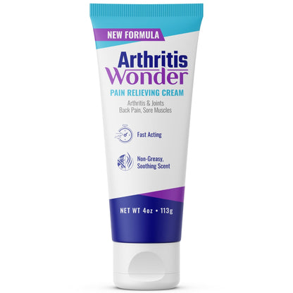 Arthritis Wonder Pain Relief Cream, 4 oz – Arthritis Pain Relief Cream for Hand, Knee, Foot and Wrist Joints – Fast-Acting, Deep Penetrating, Non-Greasy Formula with Natural Wogonin - dailyvitalstore