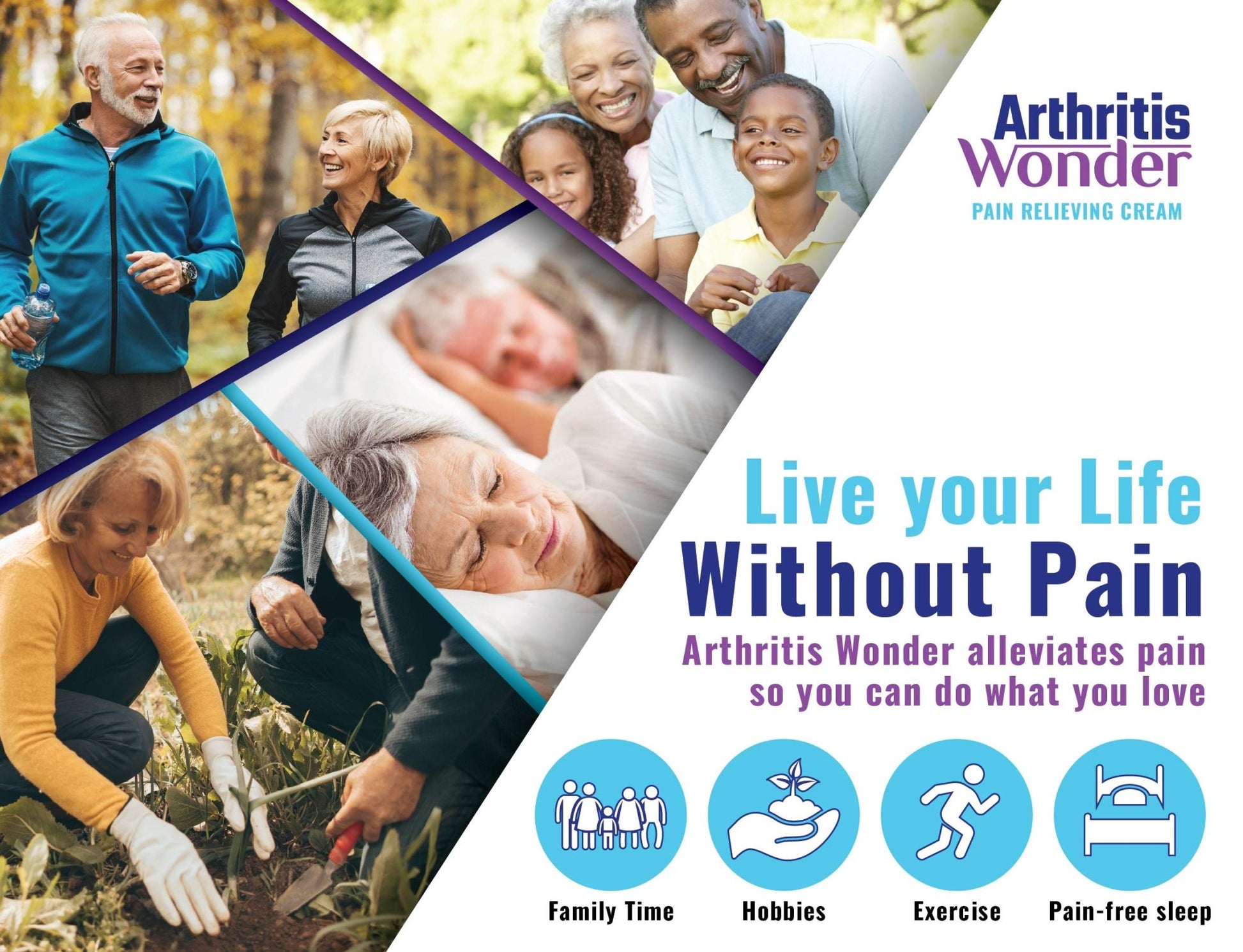 Arthritis Wonder Pain Relief Cream, 4 oz – Arthritis Pain Relief Cream for Hand, Knee, Foot and Wrist Joints – Fast-Acting, Deep Penetrating, Non-Greasy Formula with Natural Wogonin - 2 Pack - dailyvitalstore