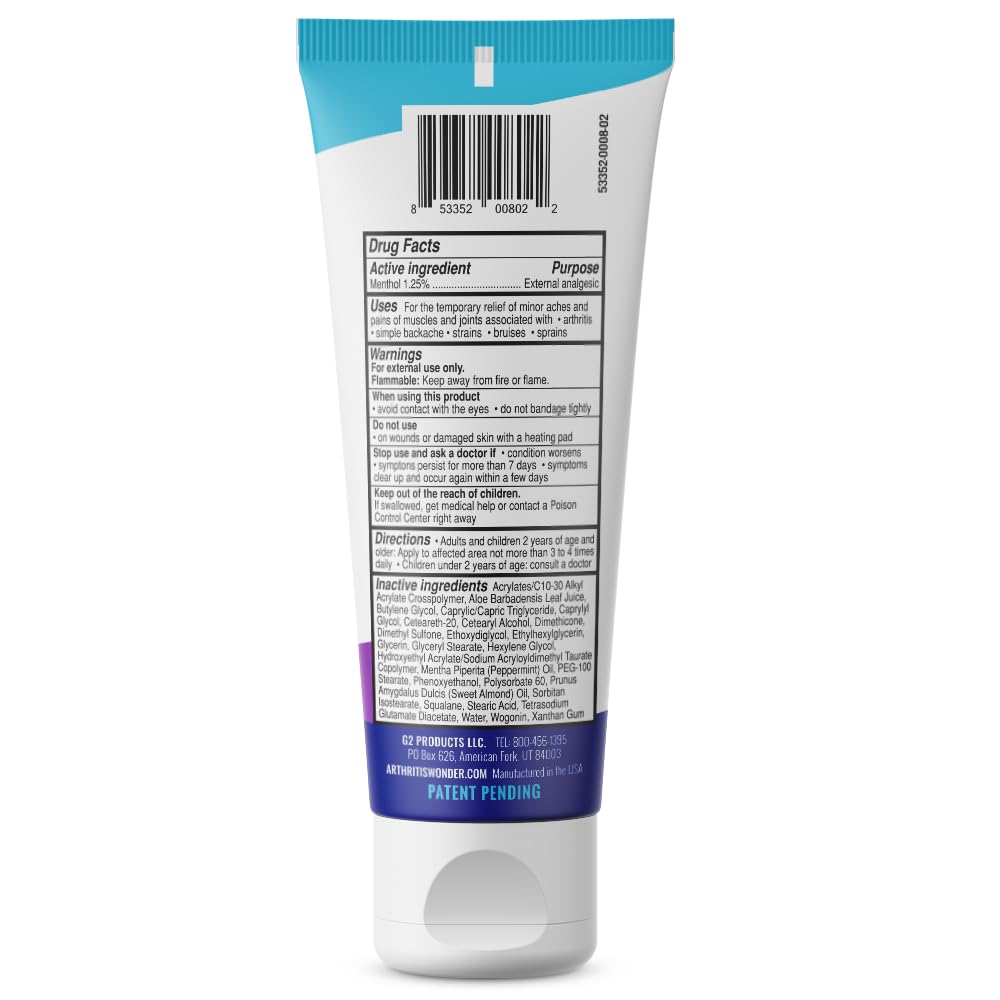 Arthritis Wonder Pain Relief Cream, 4 oz – Arthritis Pain Relief Cream for Hand, Knee, Foot and Wrist Joints – Fast-Acting, Deep Penetrating, Non-Greasy Formula with Natural Wogonin - dailyvitalstore